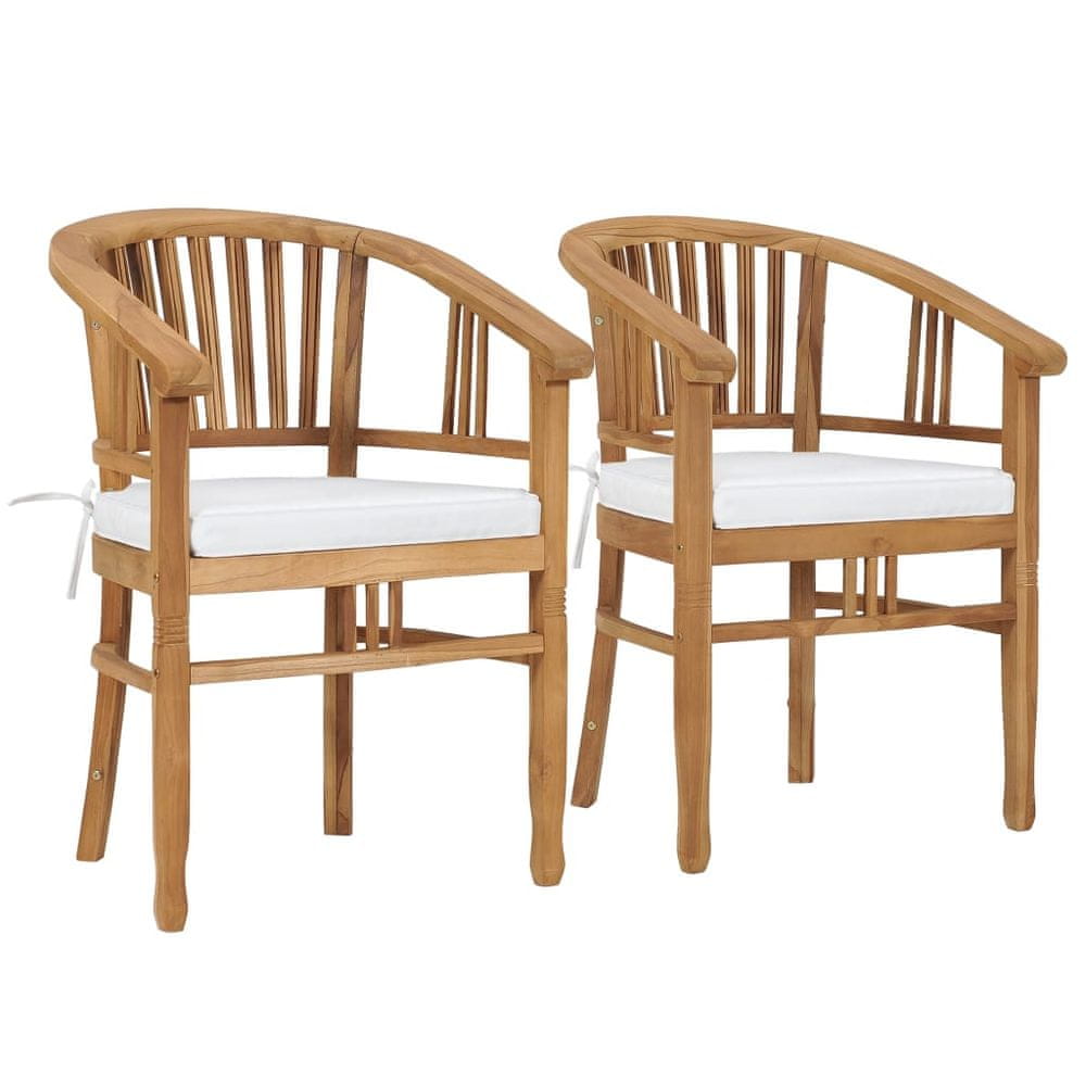 Vidaxl Záhradné stoličky s podložkami 2 ks tíkový masív